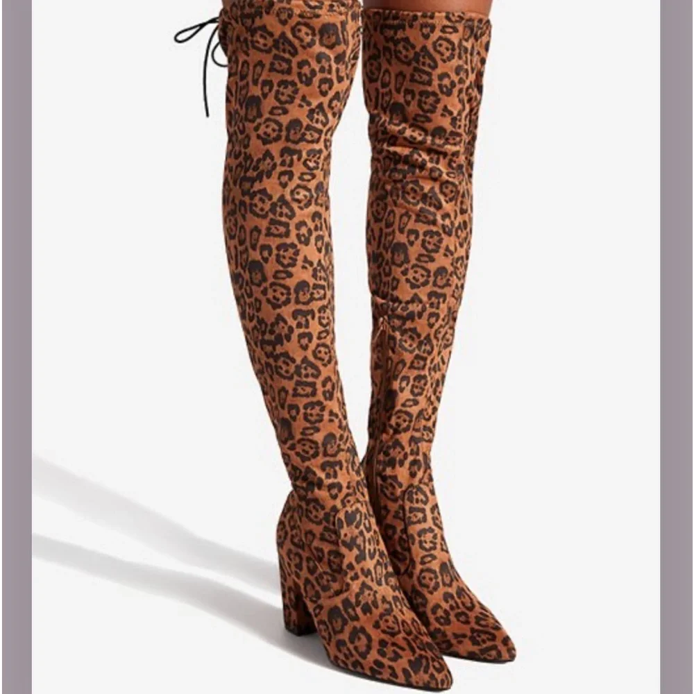 ShoeDazzle | Leopard‎ Aubriana Over-the-Knee Boot